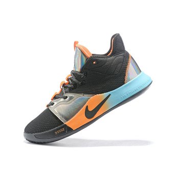 2019 Nike PG 3 Black Orange-Silver-Blue Shoes